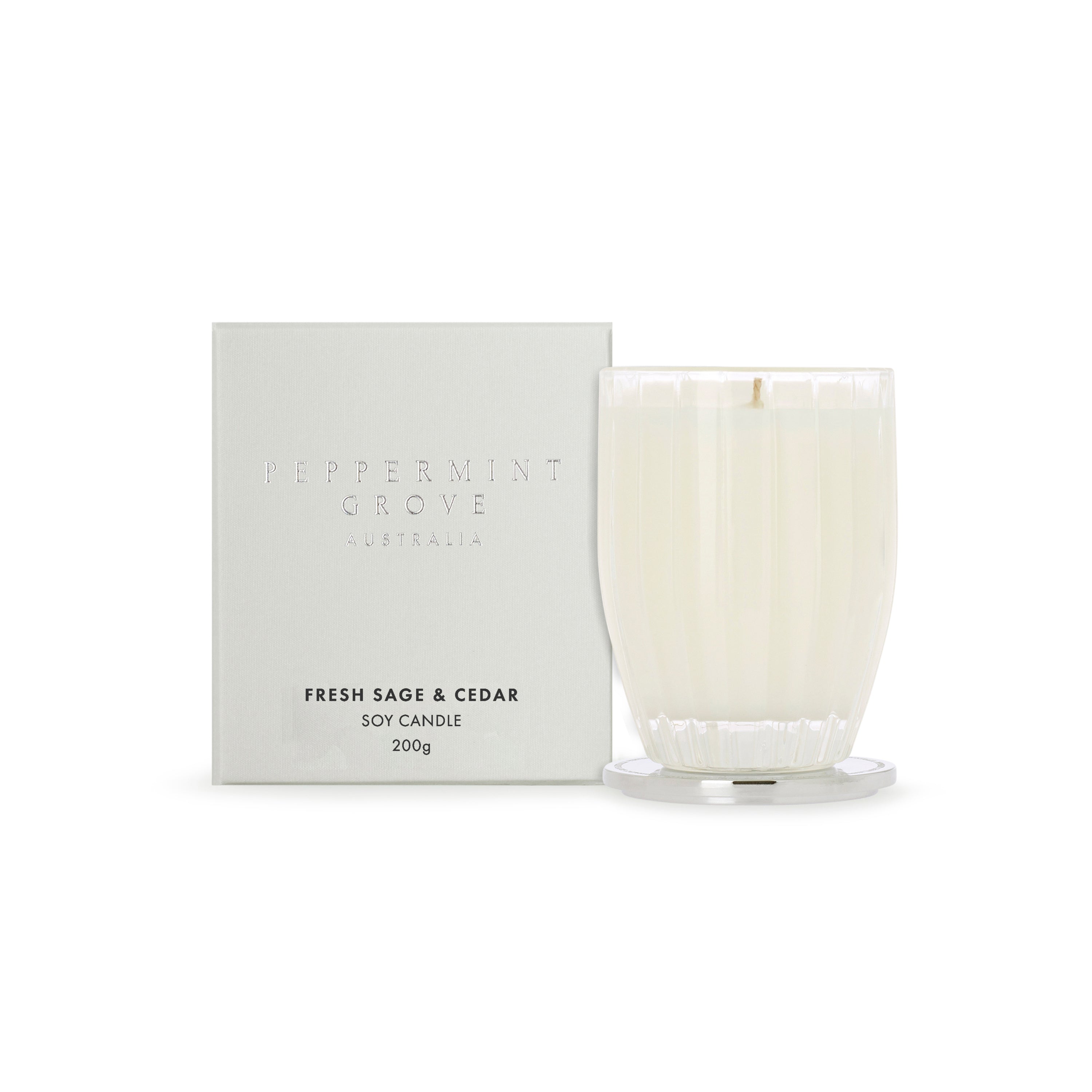 Fresh Sage & Cedar Soy Candle 200g Peppermint Grove