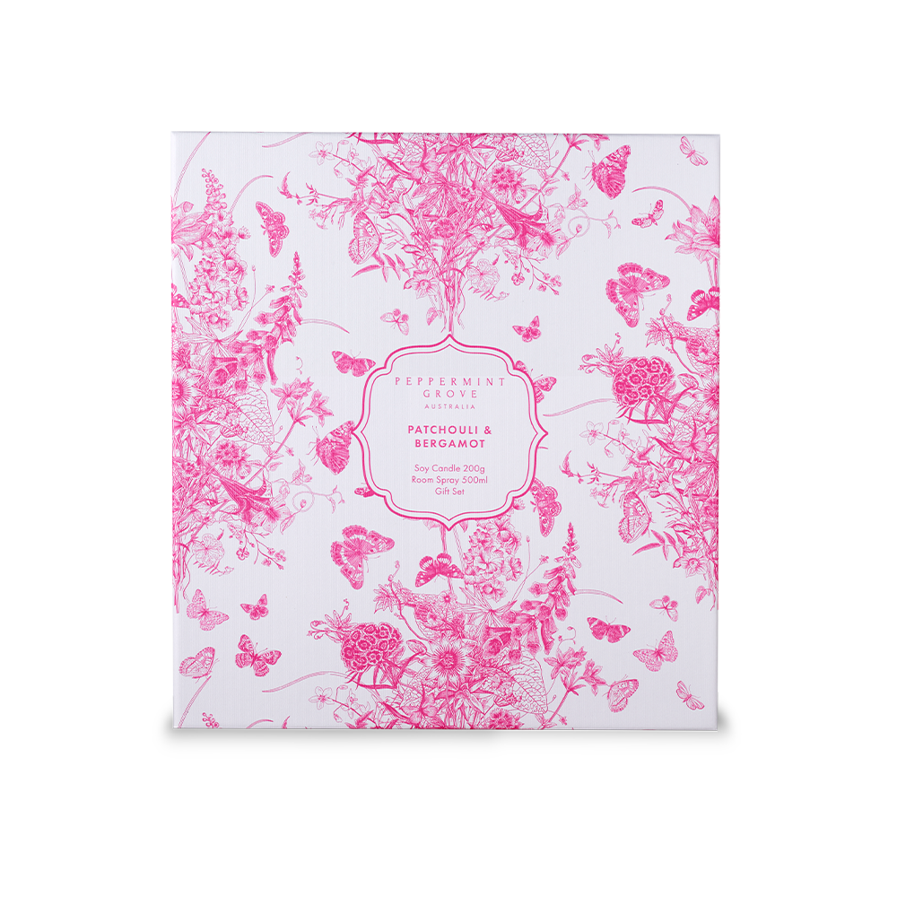Patchouli & Bergamot Candle & Room Spray Gift Set Peppermint Grove