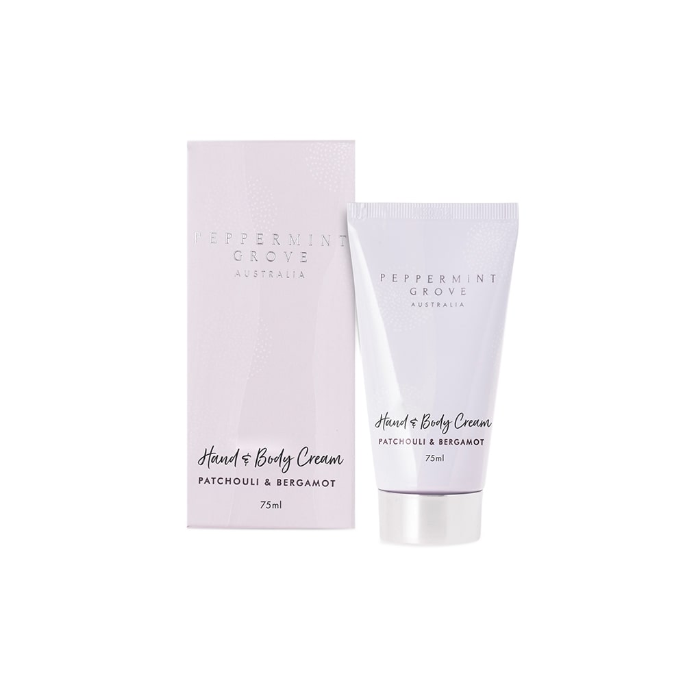 Patchouli And Bergamot Hand And Body Cream Tube 75ml Peppermint Grove