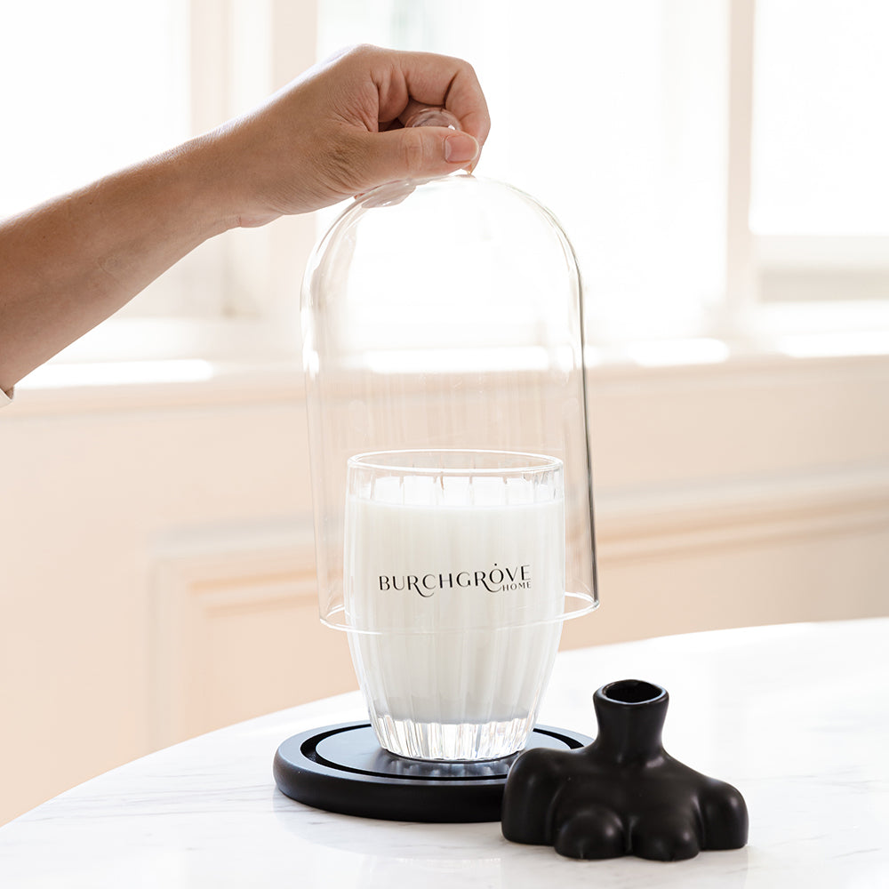 Glass Cloche & Black Base Set Peppermint Grove